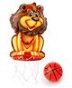 Fiddlerz Lion Basket Ball for Kids Toys for Boys Girls Portable Set with Hanging Board Ring Net Indoor and Outdoor Games