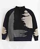 Cherry Crumble By Nitt Hyman Full Sleeves Abstract Woven Designed High Neck Designed Unisex Sweater - Black