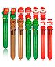 Elecart Cute Christmas gifts 10 In 1 Color Pen Retractable Ball Point Pen Pack of 12 - Multicolor