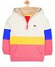 Cherry Crumble By Nitt Hyman Full Sleeves Colour Blocked Half Zip Urban Hoodie - Grey