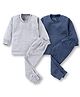 The Boo Boo Club Pack of 2 Full Sleeves  Striped  Thermal Sets - Blue & Grey