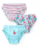 Babyhug 100% Cotton Panties With Floral Print Pack Of 3 - Blue & Pink Babyhug 100% Cotton Panties With Floral Print Pack Of 3 - Blue & Pink