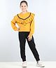 Aww Hunnie Full Sleeves Frill Detailed & Lace Embellished Autumn Winter Wear Sweatshirt With Side Pockets Lower - Mustard Yellow