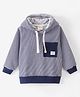 Ollypop Fleece Full Sleeves Hooded Sweatshirt Striped - Blue