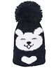 CrayonFlakes Animal Face & Pom Pom Detailed Woolen Cap - Black