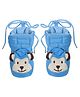 CrayonFlakes Animals Face Detailed Soft Booties - Blue