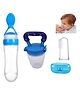 NeonateCare Fruit And Food Nibbler - Spoon Feeder and Finger brush with Tongue Cleaner - ( Fruit feeder - Spoon feeder - Finger brush) -Pack of 3 - BLUE