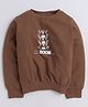 Aww Hunnie Full Sleeves Cartoon Printed Cotton Terry Autumn Winter Sweatshirt - Brown