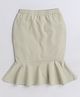 Aww Hunnie Solid Fish Cut Pencil Skirt - Cream