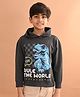 Lilpicks Couture Full Sleeves Rule The World Text Printed Hooded Sweatshirt - Dark Grey