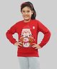 Ninos Dreams Christmas Theme Full Sleeves Santa & Snowman Printed Fleece Sweatshirt - Red