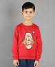 Ninos Dreams Christmas Theme Full Sleeves Santa Claus & Reindeer Printed Fleece Sweatshirt - Red