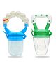 Chinmay Kids New Born Baby Pacifier With Rattle Handle Silicone Safe Fresh Fruit Feeder Soother (Blue, Green)