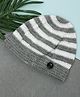 Funkrafts Striped Designed Handmade  Woollen Cap - Grey & White