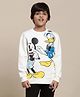 Kidsville Disney Featuring  Full Sleeves Mickey & Donald Printed  Sweatshirt  - Off White
