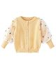 Little Surprise Box Puff Full Sleeves Floral Printed Sweater - Yellow