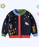 Little Surprise Box Full Sleeves Space Theme Detailed Cotton  Warmer  Sweater - Navy Blue