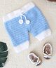 Woonie Colour Blocked Acrylic Shorts & Booties Set - Blue