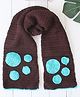Woonie Crochet Paw Designed Detailed Muffler - Brown