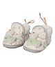 Kid-O-World Llama Applique Detailed & Heart Designed Fur Soft Sole Booties - Cream