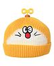 Kid-O-World Helicopter Patch Wink Face Self Design Woollen Cap - Yellow