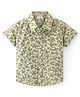 Babyhug Cotton Woven Half Sleeves Regular Collar Shirt Leaf Print - Green