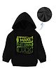 KAVEE Full Sleeves I Make My Own Luck Printed Pure Cotton Warm Fleece Hooded Sweatshirt - Black