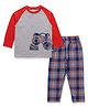JusCubs Full Sleeves  Vehicle Embroidered Tee With Checked Pajama Set - Multi Colour