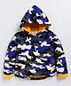 M'andy Full Sleeves Camouflage Printed Fleece Hoodie - Blue