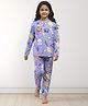 Anthrilo 100% Organic Cotton Full Sleeves Halloween Theme Printed Night Suit - Purple
