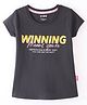Fido Cotton Jersey Half Sleeves T-Shirt Winning Text Print - Black