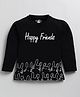 CUTOPIES Full Sleeves Happy Friends Bunny Printed Tee - Black