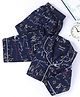 Funkrafts Pure Cotton Full Sleeves Typography Printed Coordinating Night Suit - Navy Blue