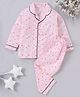Funkrafts Pure Cotton Full Sleeves Eye Glasses Printed Coordinating Night Suit - Pink