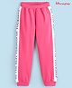 Honeyhap Premium 100% Cotton Knit Track Pant With Bio Finish Text Print - Pink