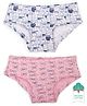 Keebee Organics Organic Cotton Pack Of 2 Kitty & Bow Printed Panties - Pink