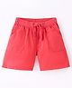 Simply Premium Cotton Knee Length Shorts Solid Color - Red