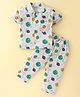 Fido Single Jersey Half Sleeves Night Suit Planets Printed - Off White