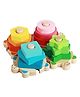 Happy Hues Wooden Turtle Shaped Jigsaw Puzzle & Color Stacking & Sorting Geometric Puzzles for Toddlers-16 Pcs