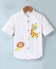 Mark & Mia Cotton Full Sleeves Shirt with Lion & Giraffe Print - White