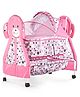 Metal Cradle with Swing Lock Mosquito Net and Storage  Pink| Wheels with Lock| Easy to Assemble| Balanced Swing