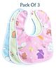 Luvlittle  Feeding Bibs With Snap Button Closure Pack of 3 - Multicolour