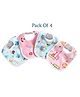 Luvlittle  Feeding Bibs With Snap Button Closure Pack of 4 - Multicolour