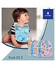 Luvlittle  Feeding Bibs With Snap Button Closure Pack of 5 - Multicolour