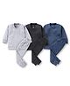 The Boo Boo Club Pack Of 3 Full Sleeves Solid Thermal Wear Sets - Black Grey & Blue