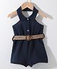 Kookie Kids Sleeveless Jumpsuit Solid Colour - Navy Blue