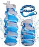 FunBlast Stylish Collapsible Silicone Sipper Bottle with Wrist Strap  Pack of 1 Blue