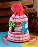 Passion Petals Giraffee Design Unisex G Winter Warm Cap for Newborn to 18Months With Diameter 11cm- Pink