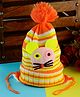Passion Petals Animal Design Boys M Winter Warm Cap for Newborn to 18Months With Diameter 11cm- Orange