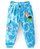 Babyhug Marvel Cotton Looper Knit Full Length Tie Dyed Lounge Pant Avengers Print - Blue